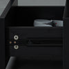 Quality modern black solid wood nightstand bedside table with drawer storage