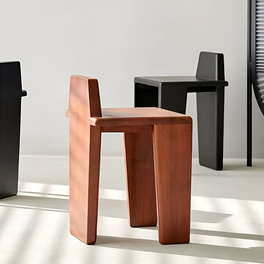 Modern furniture black and walnut wooden chair with a minimalist design