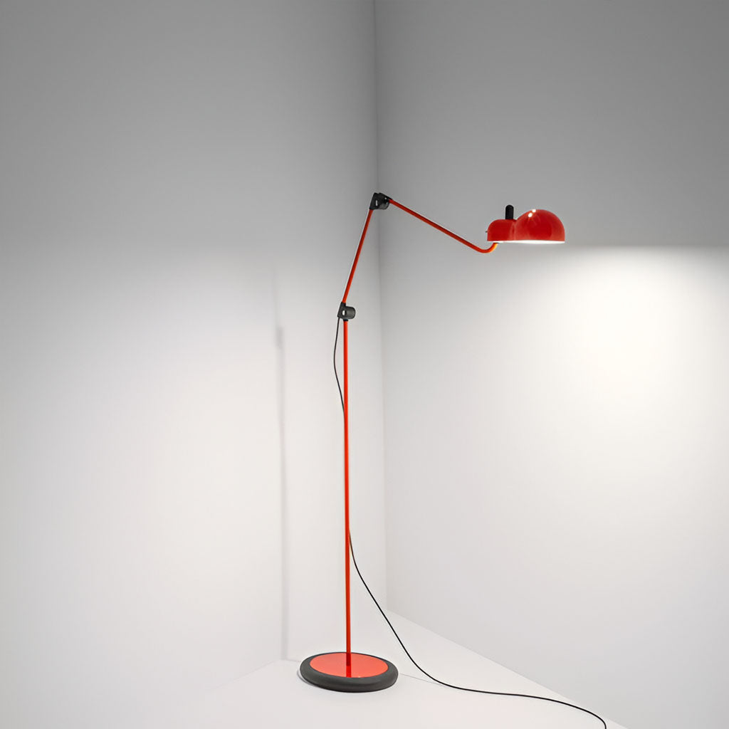 Charli Floor Lamp with adjustable arm in red metal