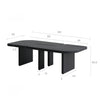 Gade Modular Coffee Table in Black Solid Wood Rectangular Setup Dimension