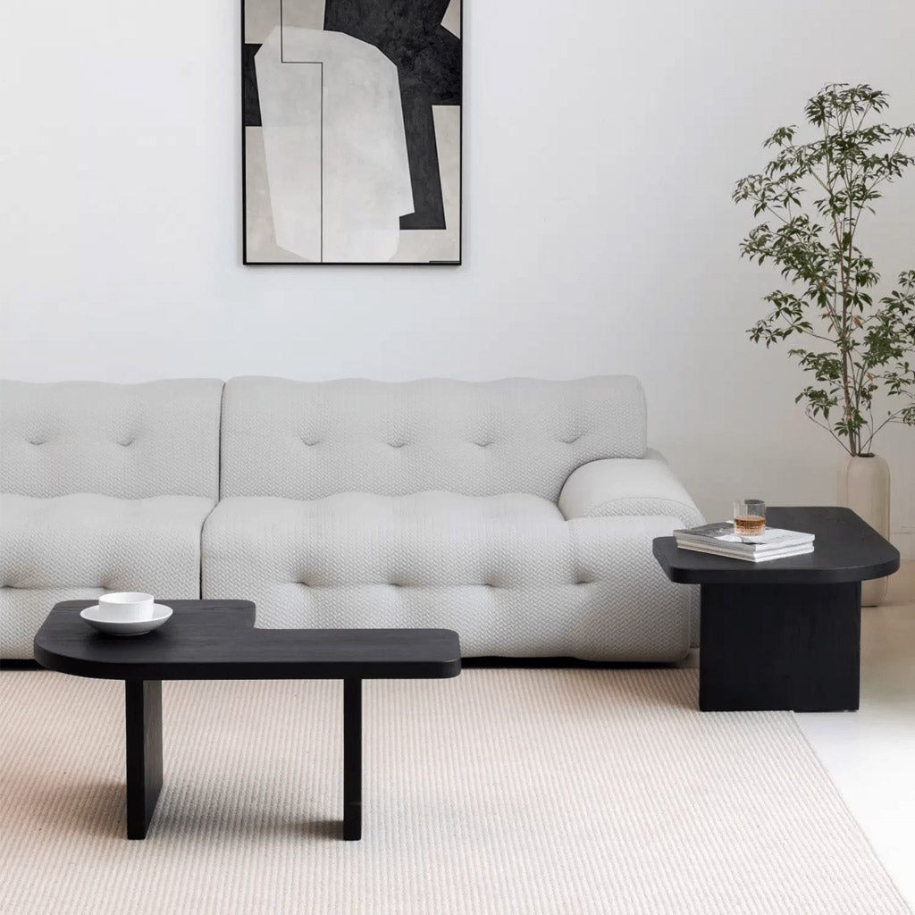 Gade Modular Coffee Table in Black Solid Wood Modern Living Room