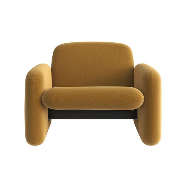 Millie Armchair 1-Seater Sofa in modern velvet mustard yellow color
