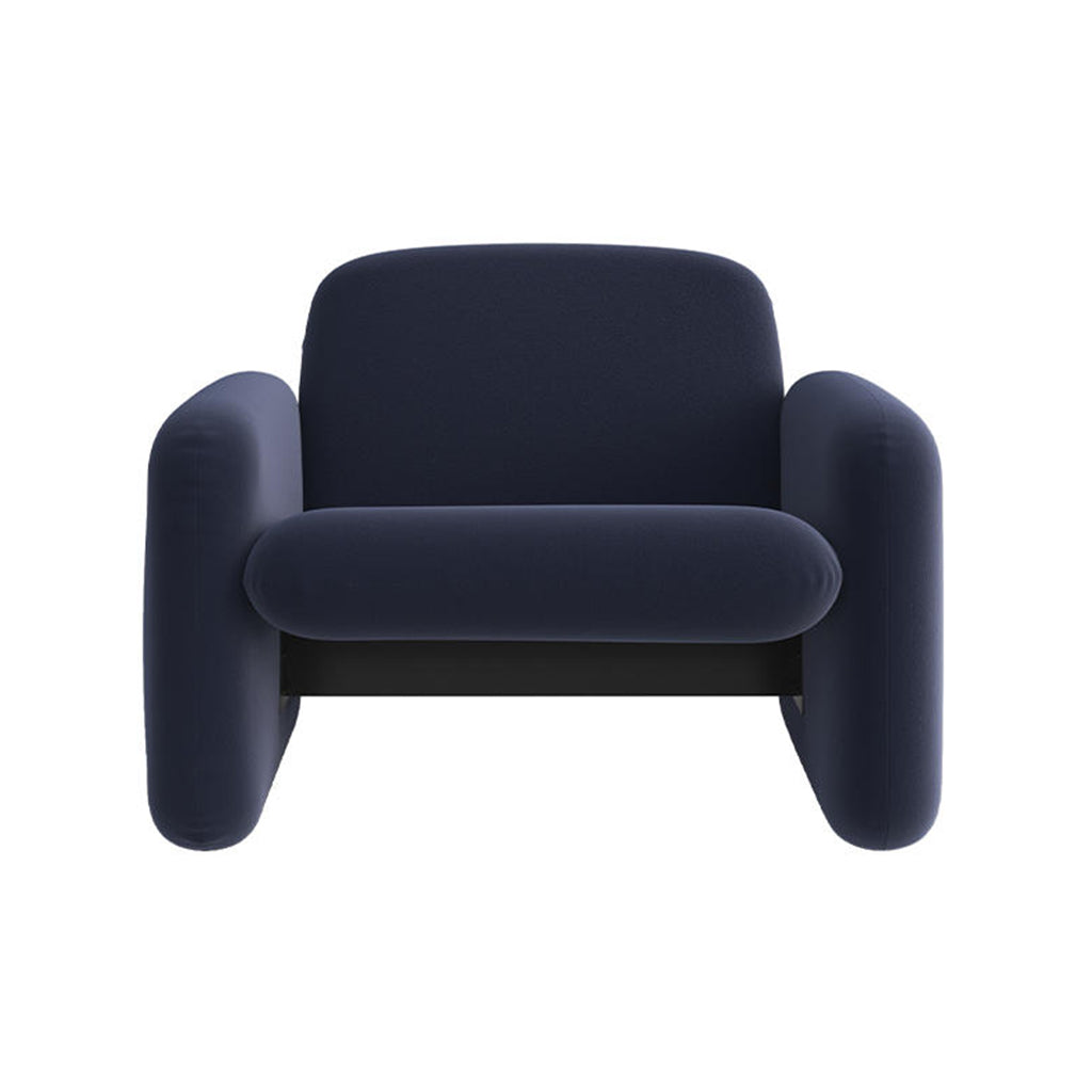 Millie Armchair 1-Seater Sofa in modern velvet navy blue upholstery