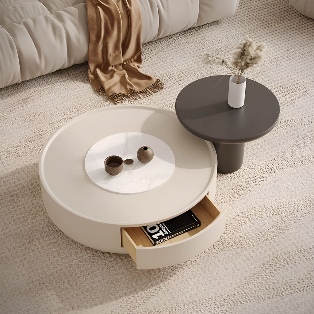 Othello Coffee Table Set with Sintered Stone Centerpiece