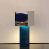 Pixelblock Table Lamp Portable Rechargeable Dimmable LED Blue Silver