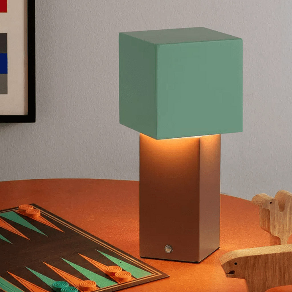 Pixelblock Table Lamp Portable Rechargeable Dimmable Rusty Mint LED Study