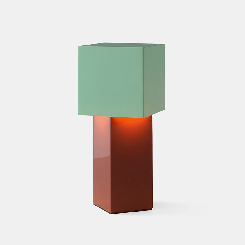 Pixelblock Table Lamp Portable Rechargeable Dimmable Rusty Mint LED