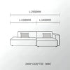 Tetris Modular L-Shape Sofa L2900mm Dimension Chart