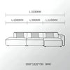 Tetris Modular L-Shape Sofa L3300mm Dimension Chart