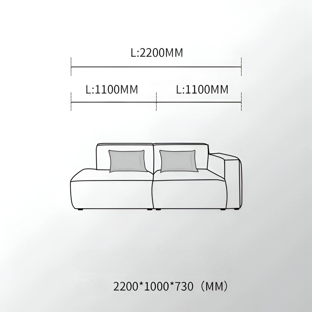 Tetris Modular Sofa L2200mm Dimension Chart