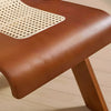 Weaver Dining Chair Walnut Minimal Cane Curve Seat Close Up