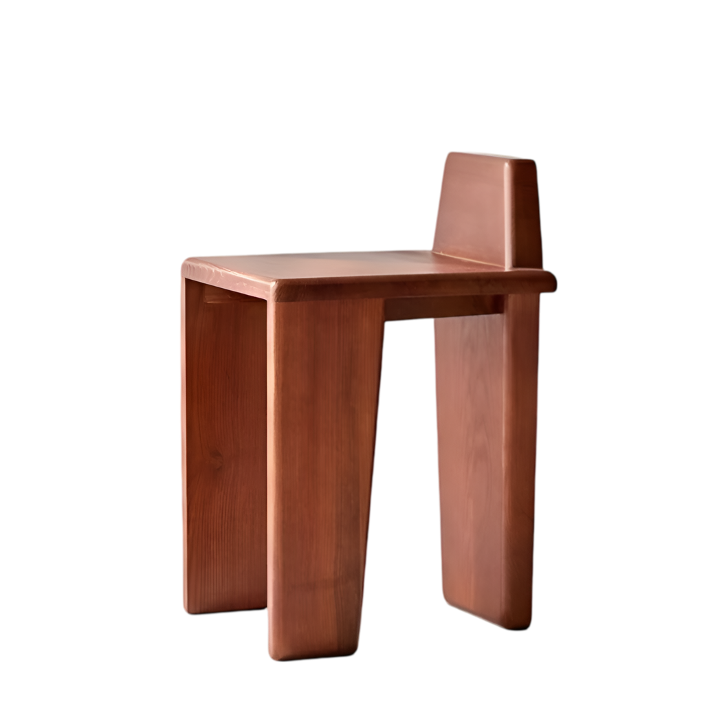 Modern furniture wooden chair with a minimalist design short backrest